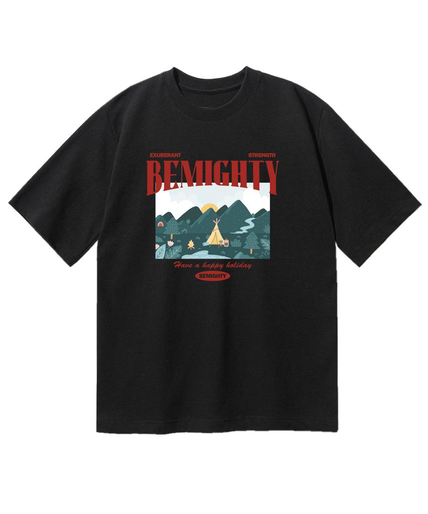 BEMIGHTY Mountain Camp Oversized Short Sleeve T-Shirt [Dark Gray] (B Type)