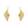 One Leaf 18k Gold Textured Leaf Earrings - Elegant Literary Light Luxury Design