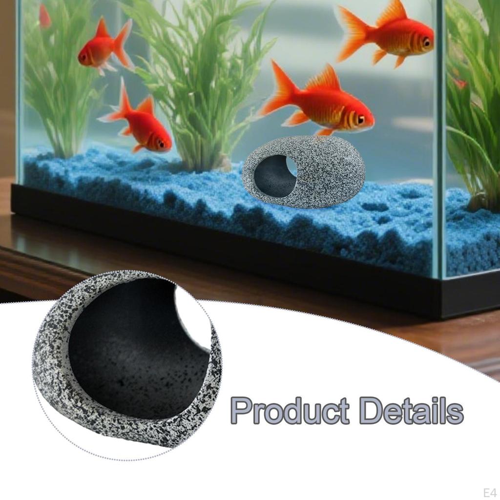 Aquarium Accessory with Two Openings for Habitat Simulation In Purple Sand