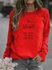 Women's Printed Letter Pattern Round Neck Hoodie