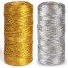 1.5mm 100M Gold Silver Macrame Cord Rope String for Sewing DIY Rope 100M Macrame Rope String for Sewing and Crafts Thread Twine