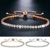 Luxury Cubic Zircon Single Row Pull Slider Bracelet Women Adjustable Bangle