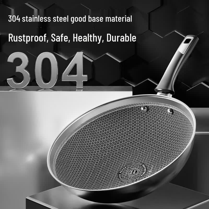 ASD 304 Stainless Steel Honeycomb Non-stick Wok 30cm