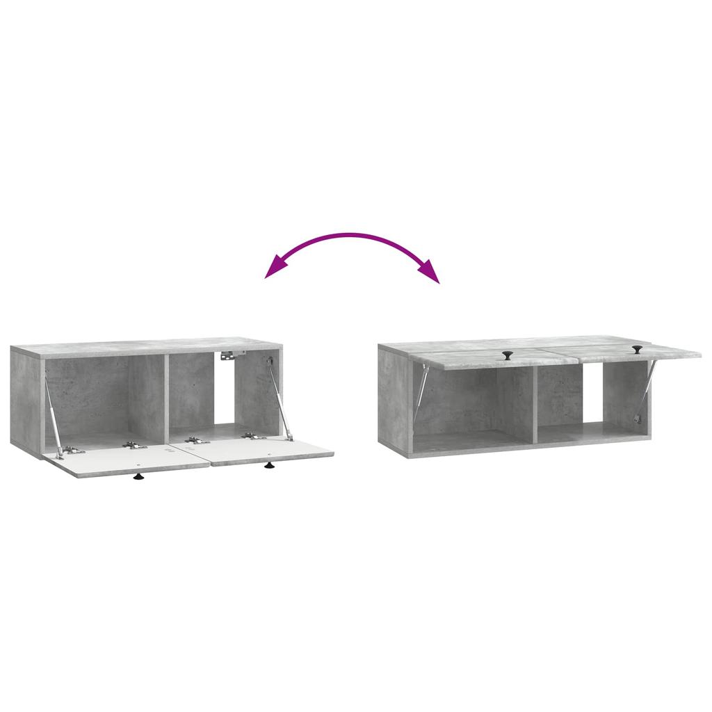 Wall Mounted TV Cabinet 78.5 x 31 x 30 cm Concrete Grey