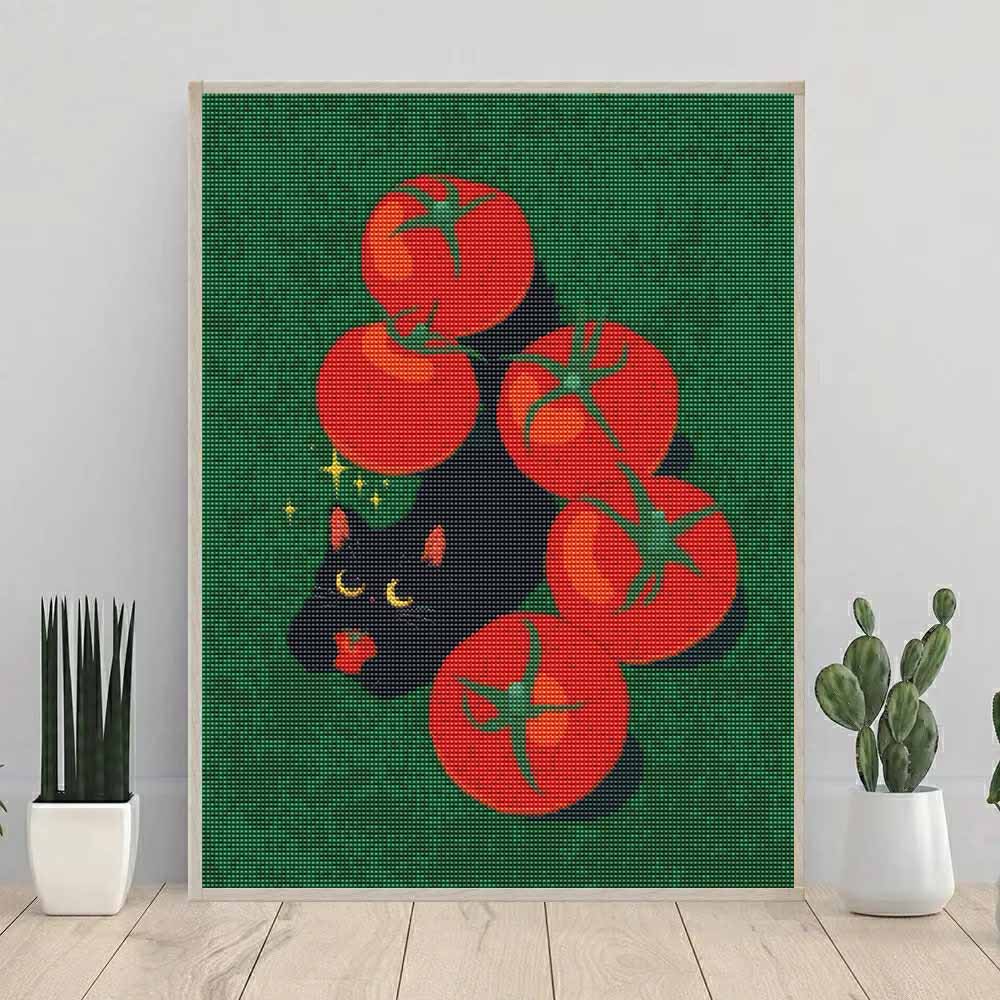 Diamond Art Kit for Beginners TomatoCat Full Drill 5D Rhinestone Painting Relaxing Hobby Craft Home Decoration Wall Decor