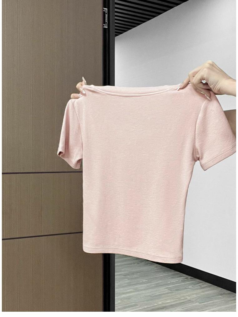 Тщательно подобранный желтый кроп-топ с короткими рукавами для женщин - Летний облегающий