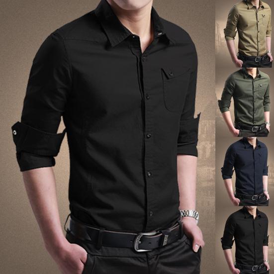 Men Shirt Super Soft Wear Resistant Cotton Blend Men All-Match Shirt Summer Apparel for Male