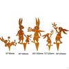 5Pcs Rabbit Garden Stakes,Animal Decorative Stakes,Yard Art Silhouette,Bunny Yard Decor for