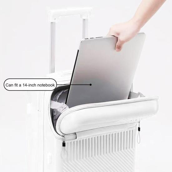 20 Inch Carry-On Suitcase Hard Shell Scratch-resistant Surface with Zipped Pocket USB And Code Lock Silent Spinner Wheel