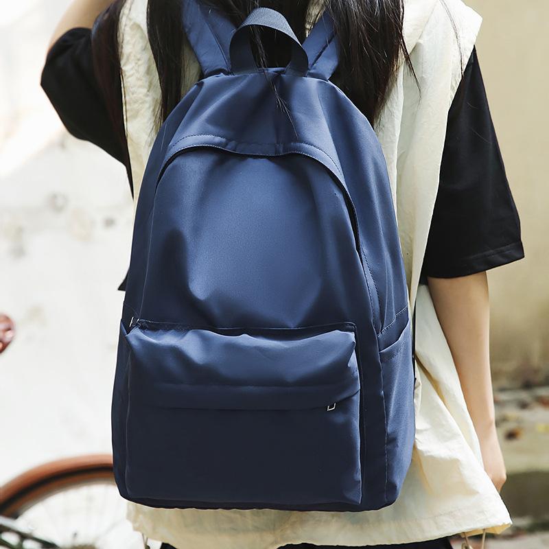 Schoolbag Large Capacity Solid Color Backpack Women's Casual ins Fashion Versatile Junior High School Student School Bag Korean Version Simple Travel 