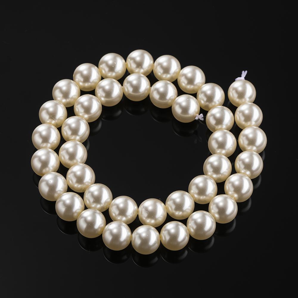 1Strand 4-10mm About 39-96pcs Glass Artificial Pearl Round Spacer Loose Beads for DIY Jewelry Bracelets Necklaces Making Supplie