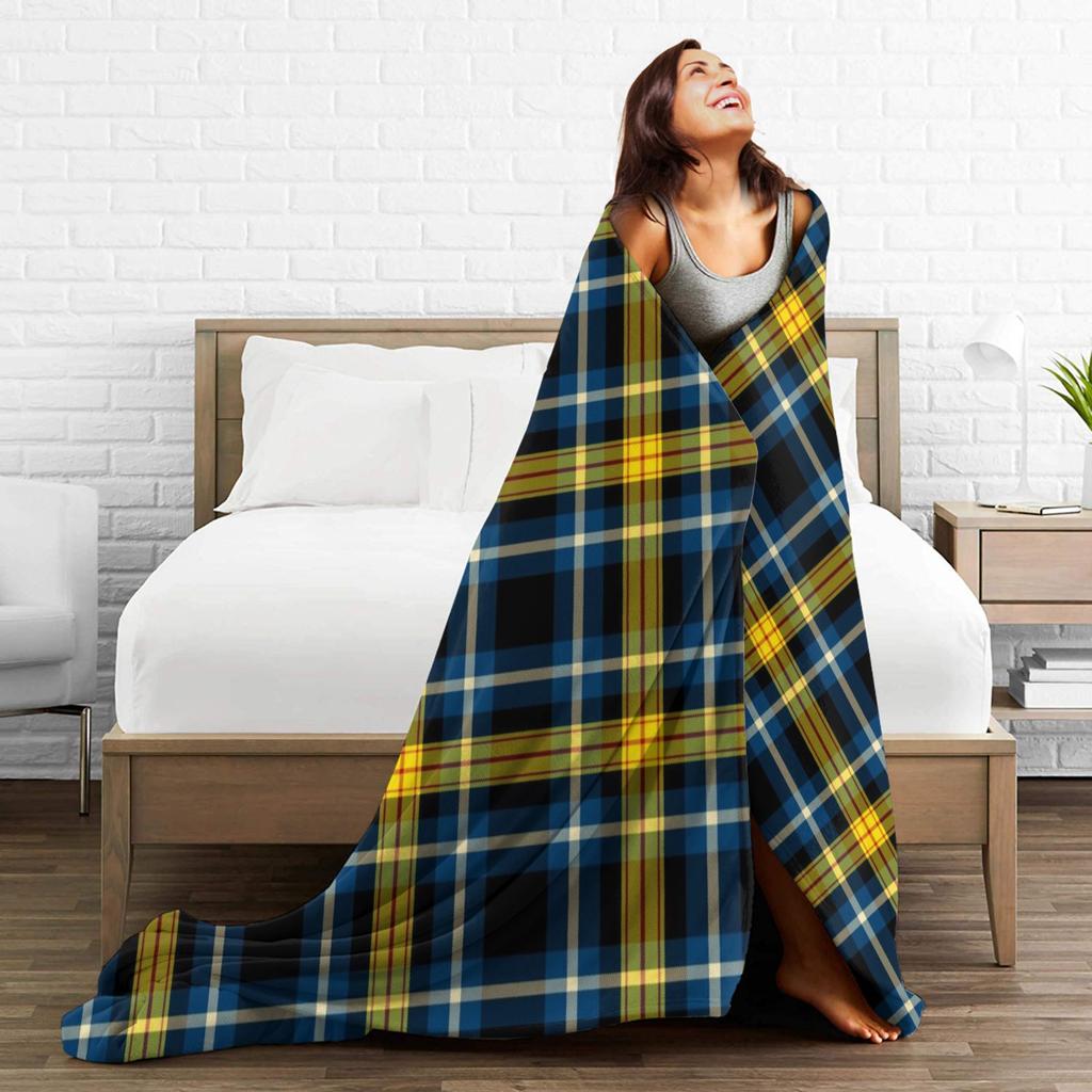Yellow Tartan Blanket Soft Warm Novelty Plush Throw Blanket For Girls Boys Couch Bed Flannel Bedspread Bed Cover