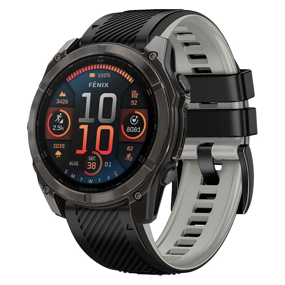 Two-Tone Silicone Watch Band For Garmin Fenix 8 E 47mm Accessories For Garmin Enduro 3 / Fenix8 51mm QuickFit 26mm 22mm Strap