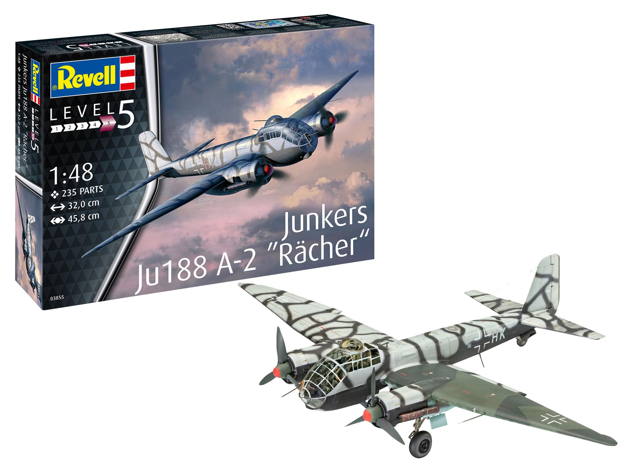 

Revell scale German Air Force Junkers Ju 188 Reicher plastic model kit 03855 1/48 A-1