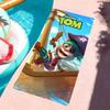Asciugamano T-Talking Tom & Friends in Microfibra, Asciugatura Rapida, Senza Sabbia, Fibra Ultrafine, Super Morbido.