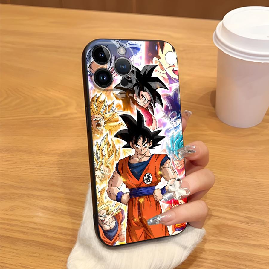 Black Soft Phone Cover Case for iPhone 15 16 14 Plus XR 17Air XS Max 13 12 11 17 Pro Max 7 8 Dragon Ball Son Gohan