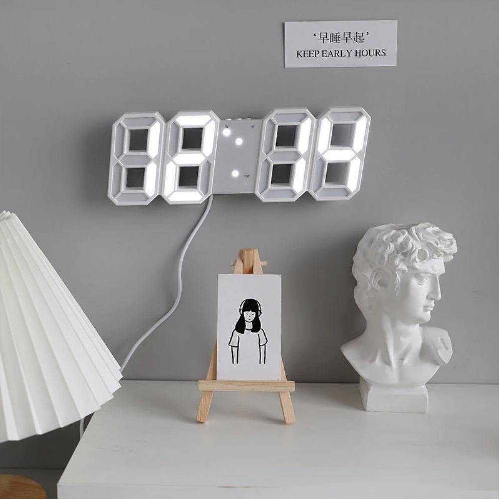 Adjustable Luminous Mode Digital Alarm Clock Wall-mounted Night Light Digital Desktop Clock  Desk