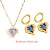 Trendy Heart OF Ocean Stainless Steel Cubic Zirconia Necklaces For Women Men Gold Color Metal Crystal Party Everyday Zircon