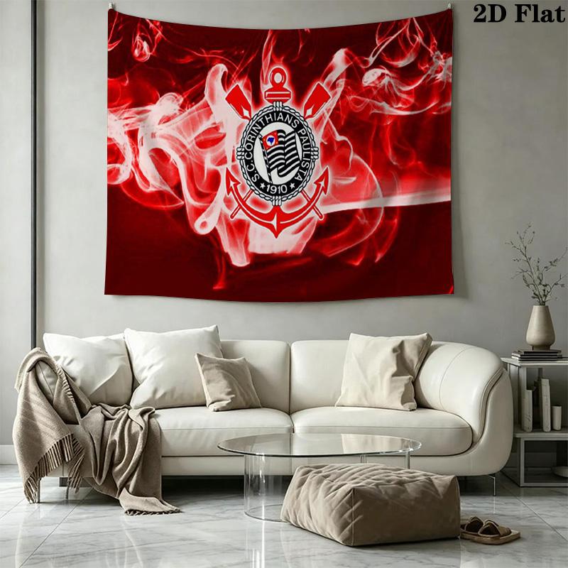 Sport Club Corinthians Paulista Wall Tapestry Aesthetic Wall Hanging Printed Fabric Blanket Decorative Tapestries for Bedroom Living Room Home Decor