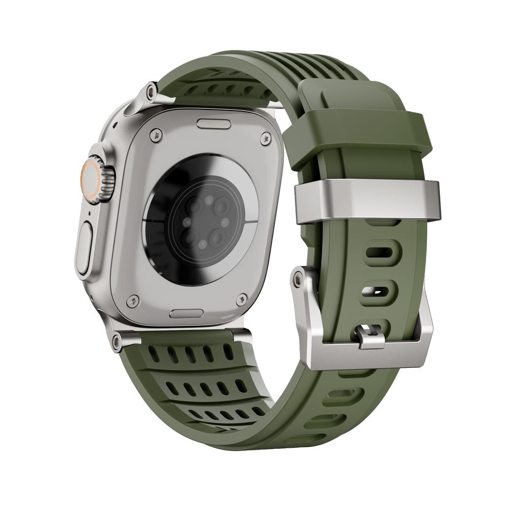 Sports Silicone Bracele For Apple Watch Ultra 4 49mm Series 11 10 46mm 45mm 44mm 42mm Luxury Business Strap for Iwatch 9 8 7 6 5 SE3 Ultra3