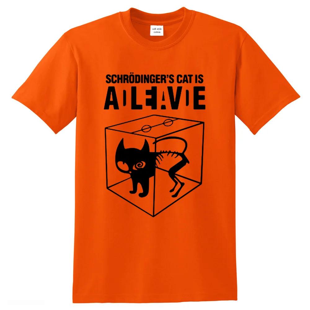 Men's T-shirt Top Quality Cotton Schrodinger's Cat Print Men T Shirt Crew Neck Casual The Big Bang Theory Mens Tshirt Geometric