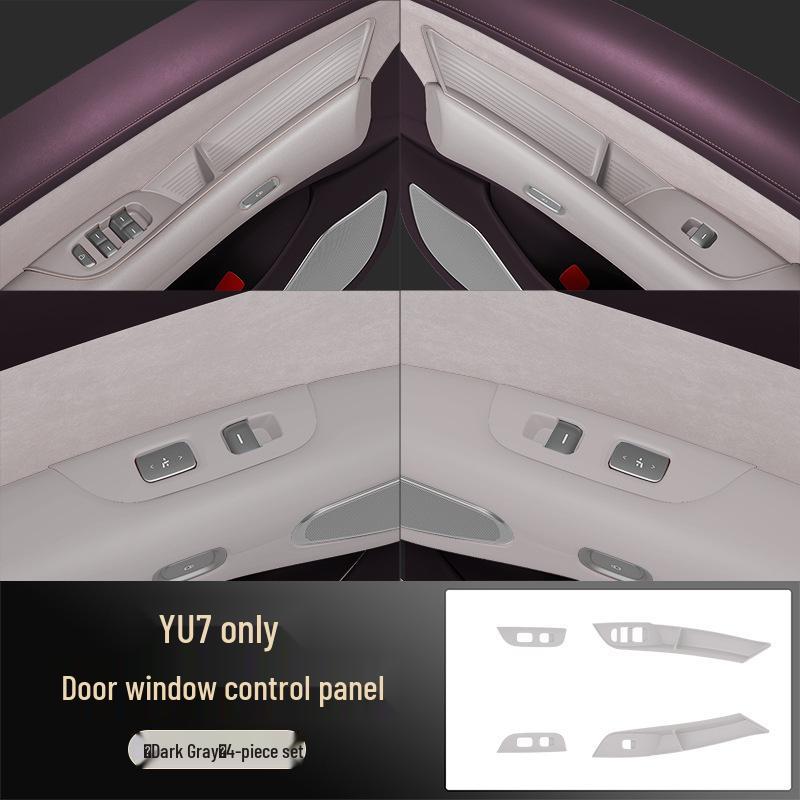 Compatible Xiaomi YU7 Car Window Lift Panel Sticker for 25 Models - Glass Lift Panel & Button Frame Pad.