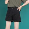 Rolled Denim Shorts Women's Fashion A-line High Waist Casual Loose Wide Leg Shorts