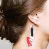 1 Set Punk Style Halloween Funny Blood Black Acrylic Simulation Knife Axes Kitchen Pumpkin Skull Exaggerated Ear Hook