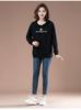 Women's Autumn/Winter 2025 Plus Size Hooded Daisy Plush Sweatshirt - Korean Style for Middle-Aged Moms