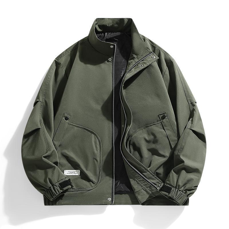 Large Size Jacket Men's Spring and Autumn New Men's Stand-up Collar Jacket Versatile Casual Jacket Fat Coat