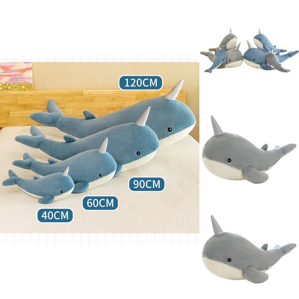 Cute Whale Plush Toy Pillow For Girls Soft And Cozy Stuffed Animal Doll For Bedtime Leg Support Grey