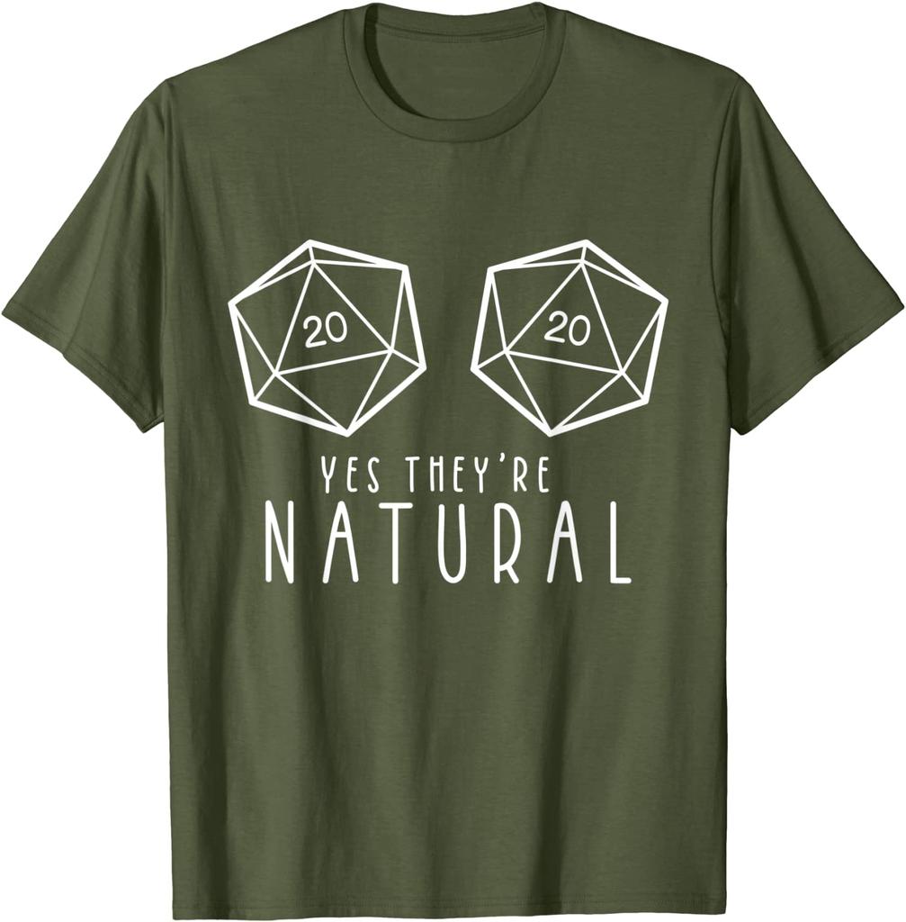 Yes They're Natural Funny RPG Gaming DM Gift T-Shirt Casual Tops Shirt Cotton Mens T Shirts Casual Oversized