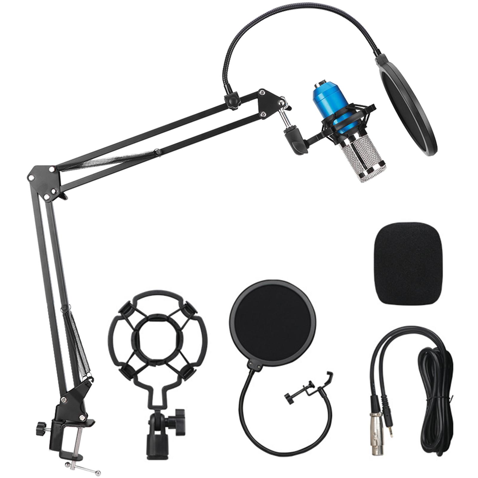 

BM800 черный емкостный микрофон для записи прямых трансляций пения компьютерный USB микрофон