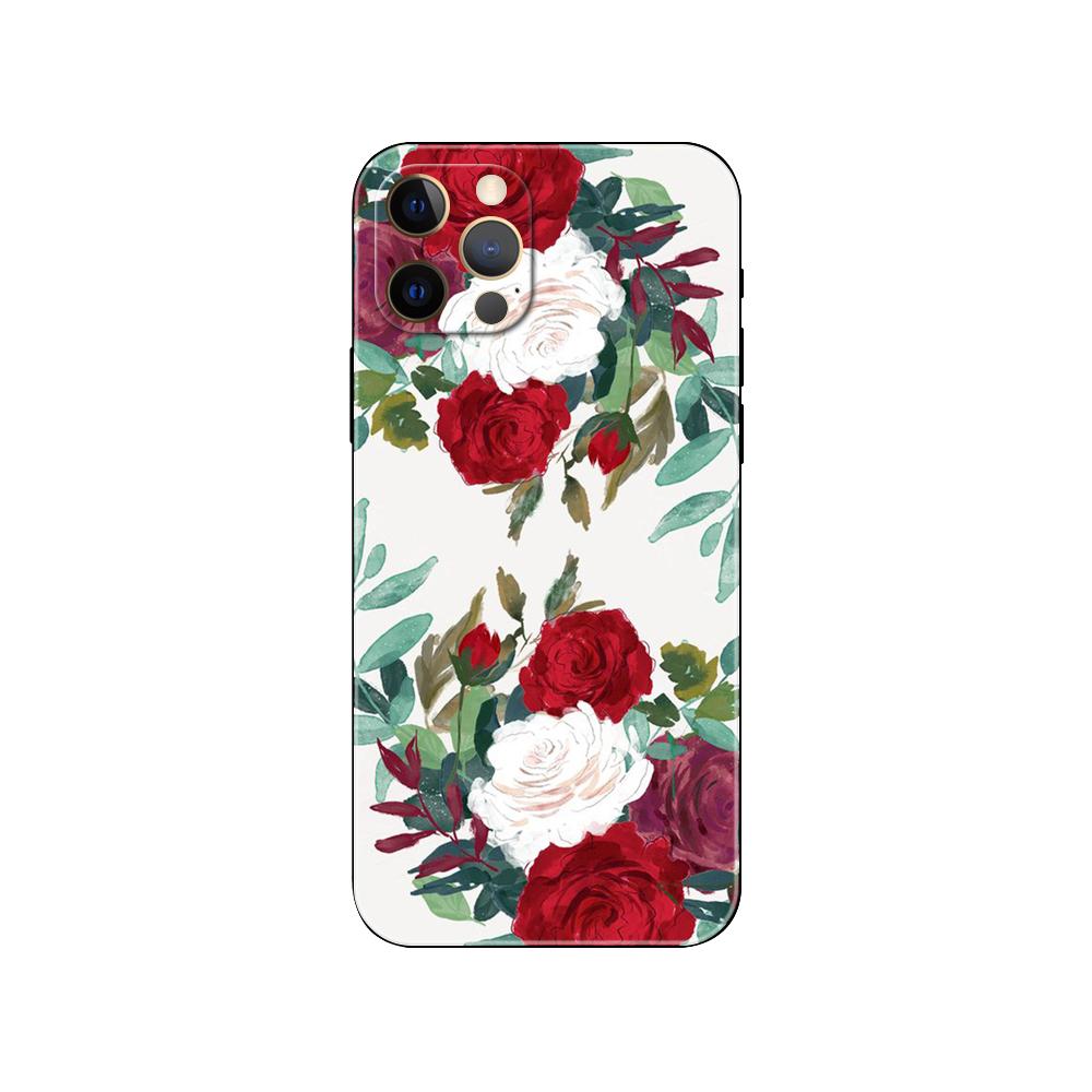 Red Butterfly On Roses Flower Phone Case for Iphone 2020se 6 6s 7 8 Plus X 10 XR XS 11 12 13 Mini Pro MAX Black Tpu Back Cover