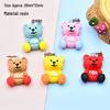 Colorful Resin Cartoon Bear Pendant & Letter Keychain for DIY Jewelry