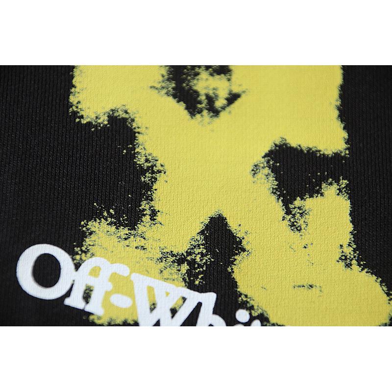 Off-White 2025 Jesień/Zima Nowa OW Podwójny Cień Wzór Żółtej Strzałki Drukowana Męska i Damska Bluza z Kapturem Zapinana na Zamek