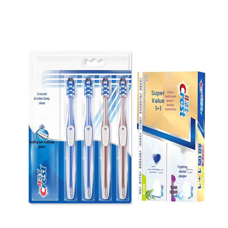 Crest 7-Effect Toothbrush 4-Pack & Toothpaste Twin Pack