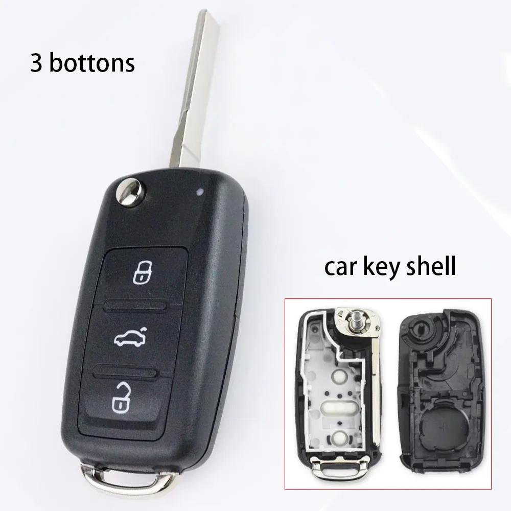 Car Key Fob Case Shell Housing for Vw B5 for Volkswagen Beetle/Caddy/Passat/Golf/Jetta/Polo/Scirocco/Tiguan/Touran/Skoda/Seat