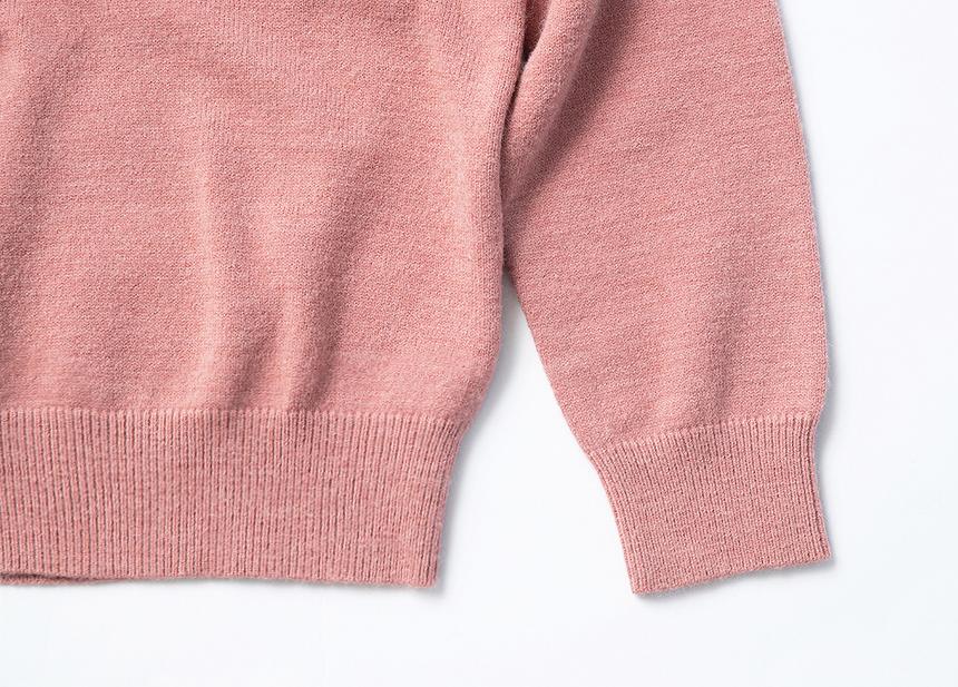 Beullumeol Pbt Wool Half Zip-Up Neck Knit - Indigo Pink