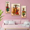 African Ladies Paintings for Wall Decoration - Set Of 3, 3d Modern Art Painting for Living Room Large Size with Frames for