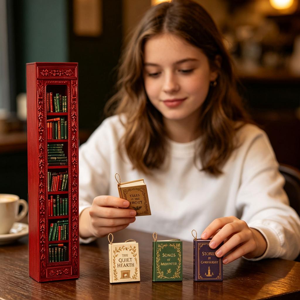 Christmas -Day Book Advent Calendar with Openable Book Ornaments and Printed Text