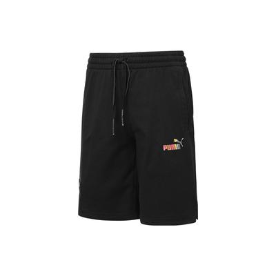 Puma Reflective Logo Print Solid Color Drawstring Shorts Unisex Bottoms Black 671963-01