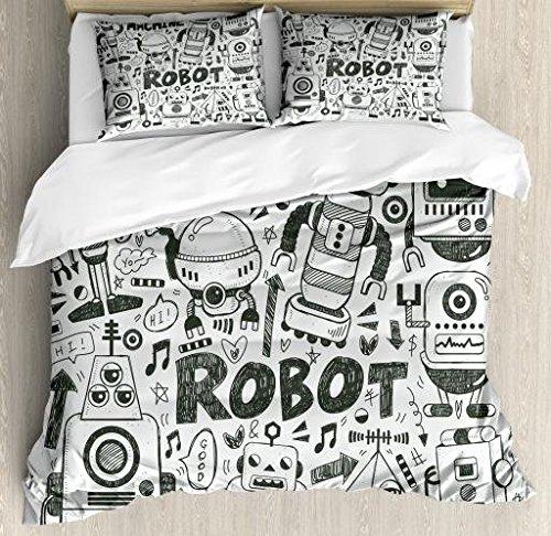 Roboter Bettwäsche Set 3D Modern Science Fiction Cool Robot Bettwäsche Sets Queen Full Size Jungen Teenager Männer Bettbezug Set