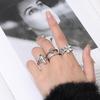 Anéis Prata Tailandesa Tendência Coreana Unissex - Conjunto Vintage Envelhecido para Casais com Personalidades Dominantes