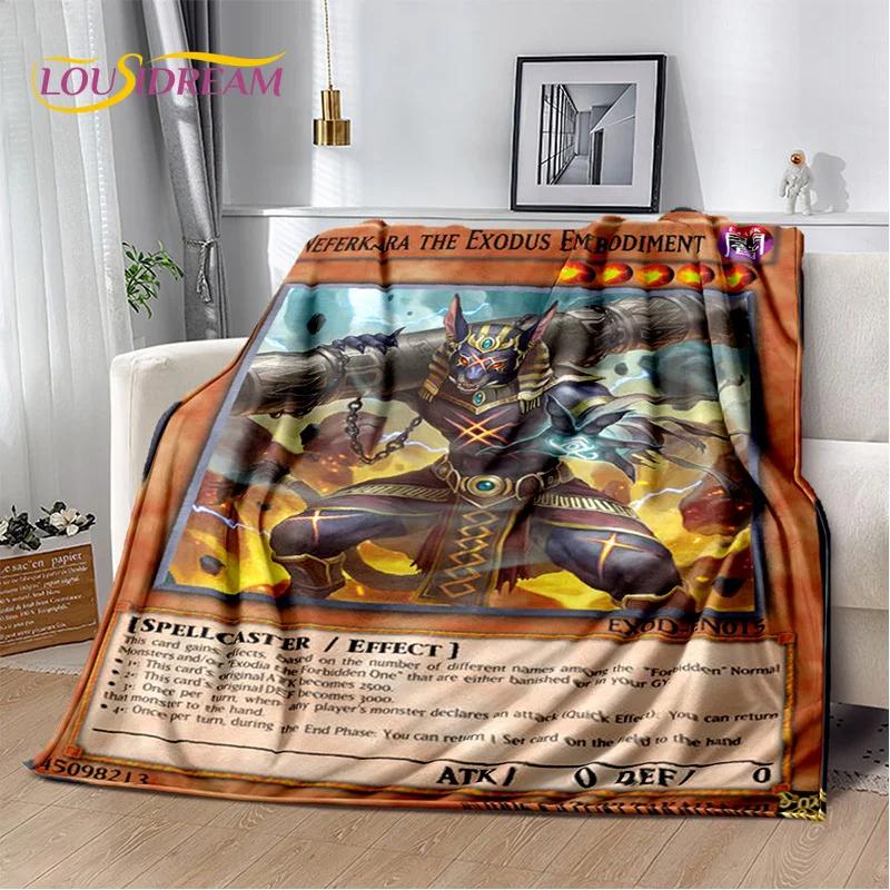Monster Gold Card Cartoon Yu-Gi-Oh Anime Blue Eyes Dragon Game Soft Flannel Blanket for Bed Bedroom Sofa Picnic,Outdoors Leisure