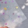 Totem Geometric Symbols Star Moon Nail Art Stickers 5D Gold-embossed Self Adhesive Nails Sticker Luxury Red Gemstone Nail Decals