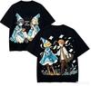 2026 New Summer Hot Witch Hat Atelier Two Characters Swing Group Double Side Graphic Black T-Shirt Oversized Y2K Streetwear Tee