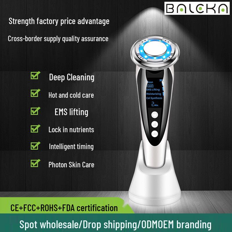Red & Blue Light Cold/Hot Beauty Device with EMS Lifting and Thermal Conduction for Skincare