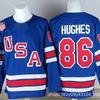 Mens Ice Hockey Jersey Custom Embroidered USA Team 7 19 21 86 Blue White Sportswear Sleeveless Performance Top