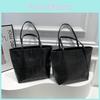 Bolsa Tote Elegante de Grande Capacidade com Padrão de Crocodilo Para Mulheres em Preto Perfeita Para Uso Diário